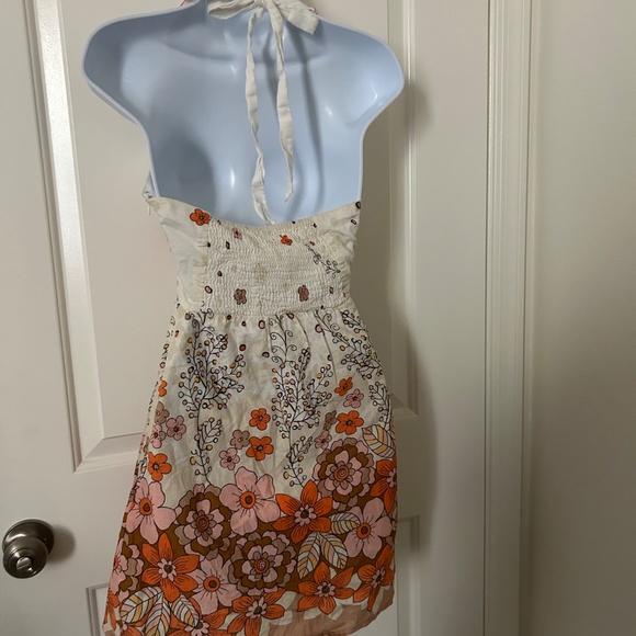 Halter Floral Tie back Dress size small - Picture 3 of 6